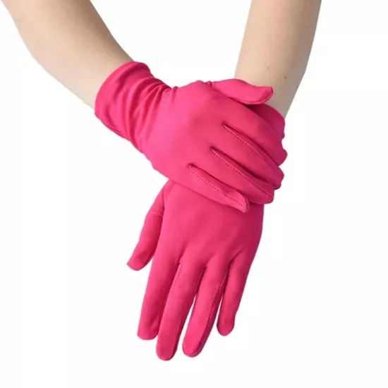 Women Satin Warm Gloves Full Finger Gloves Wedding Prom Costume 15 Colors