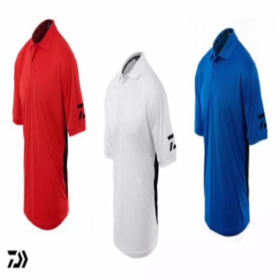 New Daiwa D Vec Polo Shirts - Red / White / Blue - Small - XXL