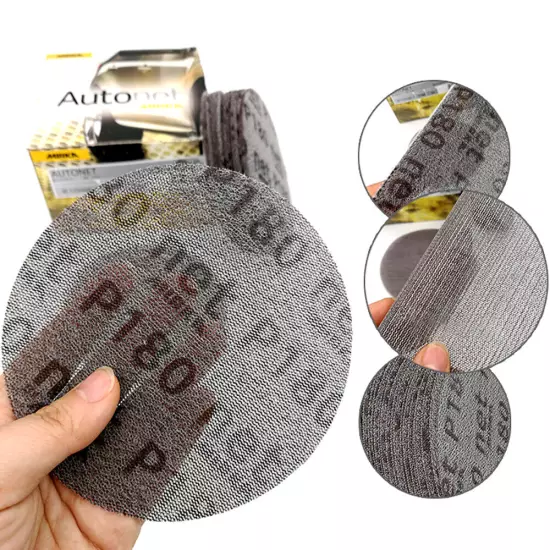 75-150mm Mesh Sanding Discs 80-240 Grit, Hook and Loop Sanding Pads Abrasive