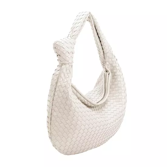 Melie Bianco Brigitte Large Satchel Recycled Vegan Woven Knot Bag Anthropologie!