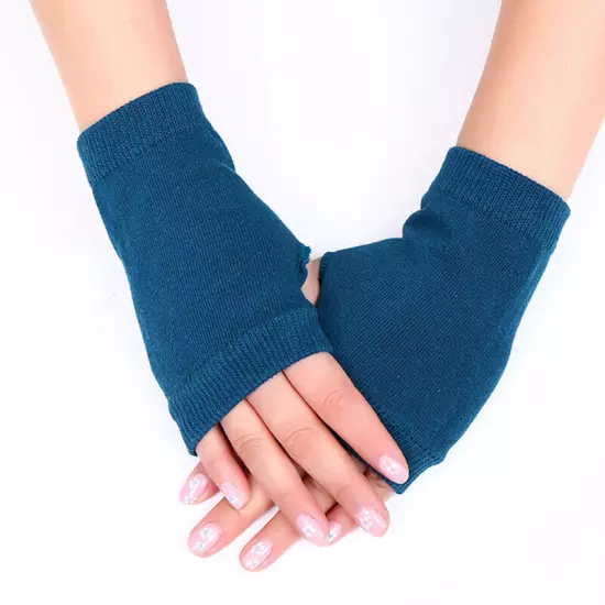 Women Winter Half Finger Fingerless Gloves Wrist Arm Hand Warmer Knitted Mittens