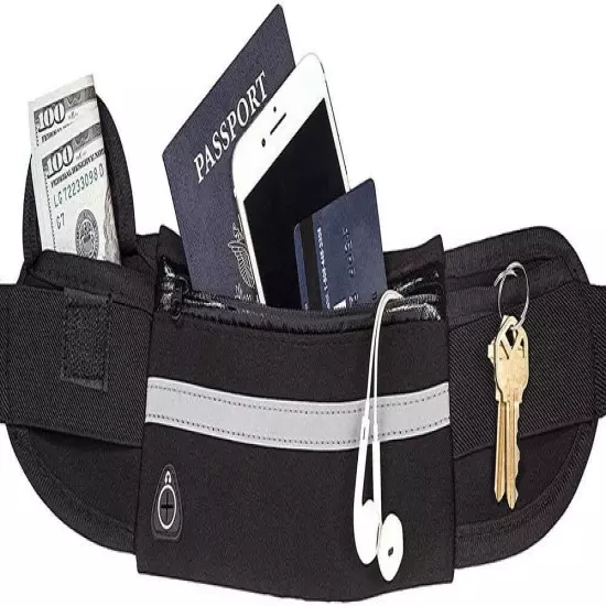 Travel Belt Money Waist Pack - Hidden Waterproof anti Theft Passport Security Fa