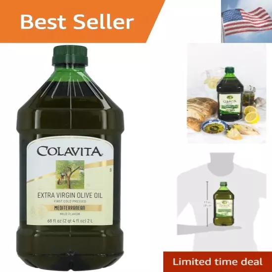 Mediterranean Extra Virgin Olive Oil, 68 Oz Plastic Jug - Cold Pressed Italia...