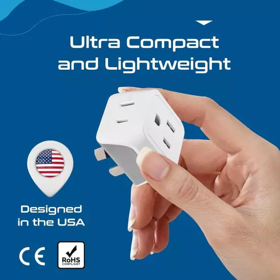 Ceptics US to Australia , China, New Zealand Power Adapter, 2 in 1 Type I 3 Pac