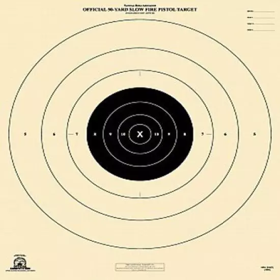 Official NRA B-6 [B6] 50-Yard Slow Fire Pistol, 6 targets & 24 centers on Tag