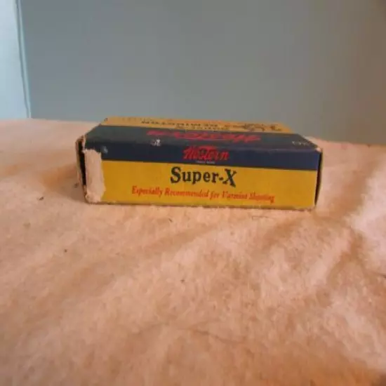 VINTAGE WESTERN SUPER X 222 REMINGTON W/EMPTY CARTRIDGE SHELLS Box Empty VARMIN