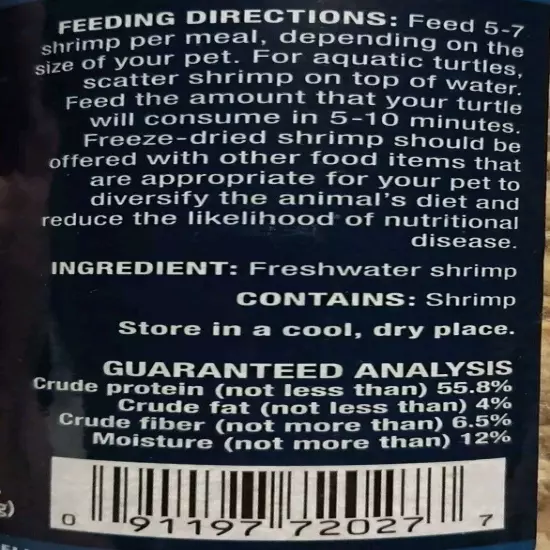 2- Fluker's Freeze-Dried River Shrimp Reptile Food - 1 oz Each