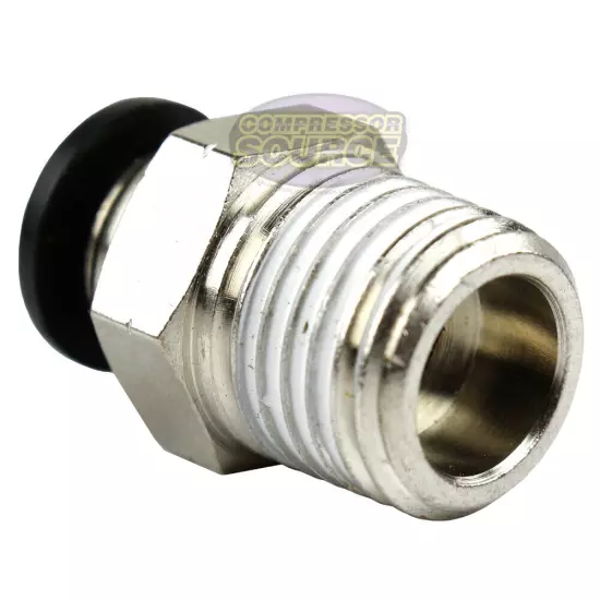 One 1/4" Male NPT x 1/4 OD Tube Female Push In To Lock Connect Fitting Straight