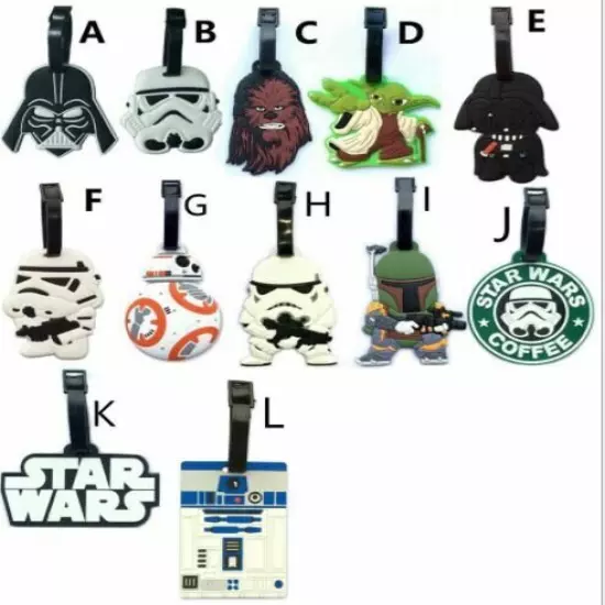 17 Styles Disney Star Wars PVC Travel Baggage Backpack Suitcase Luggage Tags