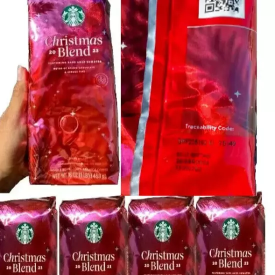 Starbucks Christmas Blend 2 Bags 2 LBs Total 2023 Blend Whole Bean 2024 Coffee