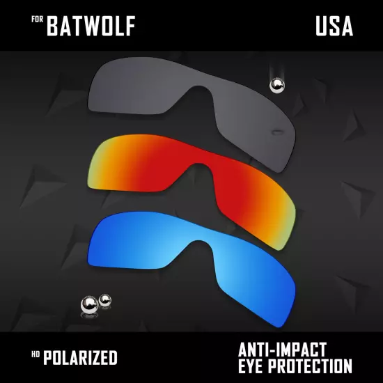 Anti Scratch Polarized Replacement Lenses for-Oakley Batwolf OO9101 Options