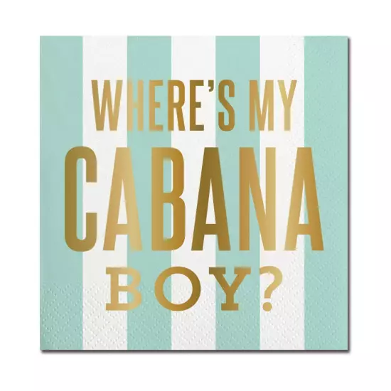 -20-Count Paper Beverage/Cocktail Napkins, 5 x 5-Inch, Cabana Boy