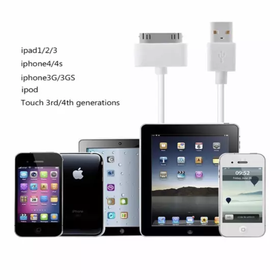 USB Data Sync Cable Cord Charger for iPhone 4 4G 4S 3GS iPod Nano Touch 4G