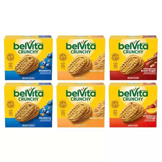 Breakfast Biscuits Variety Pack, 4 Flavors, 6 Boxes of 5 Packs (30 Total Packs)