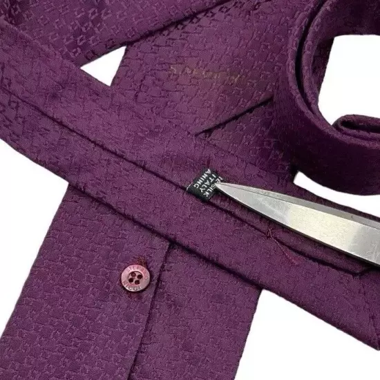 STEFANO RICCI XL Purple Geometric Silk LUXURY Tie ITALY