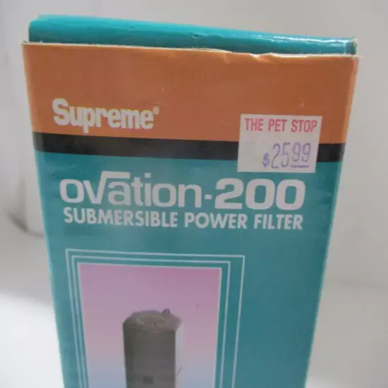 Supreme Ovation-200 Black Submersible Power Filter For Aquariums NEW