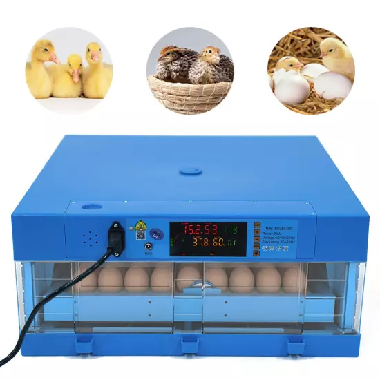 110V Digital Fully Automatic 64 Eggs Incubator Egg Hatcher Chicken Goose Duck...