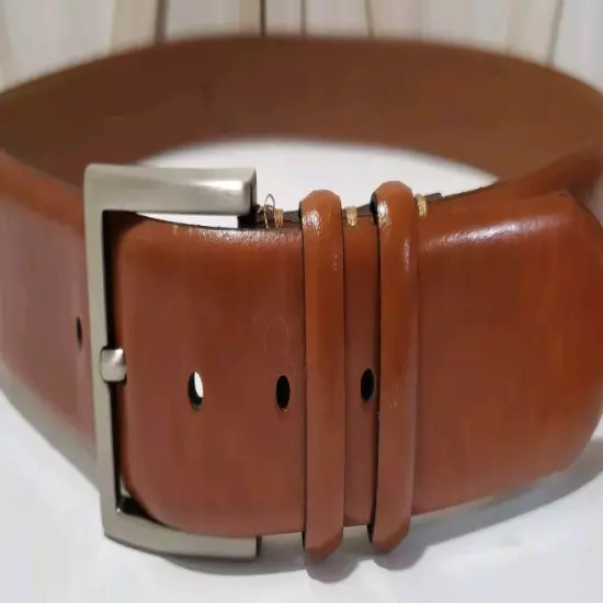 MEN'S JOSEPH ABBOUD LIGHT BROWN GENUINE LEATHER BELT SIZE 38/95cm..