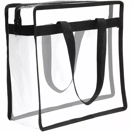 Clear Stadium Tote Bag with Zipper 12x12x6 NFL Stadium Approved 