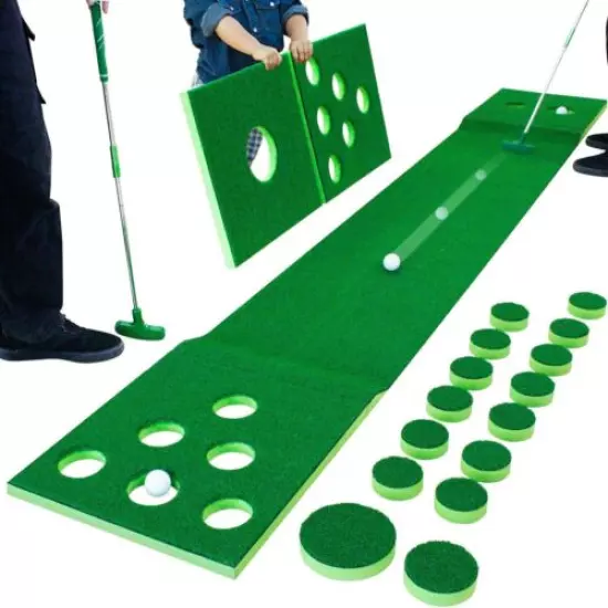 Detachable Golf Pong Game Gift Set Included 2Putters,2Golf Balls 4Boards,15Cover