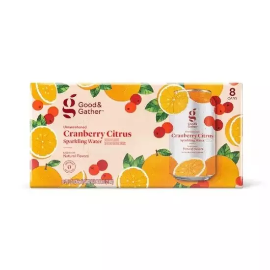 Cranberry Citrus Sparkling Water - 8pk/12 fl oz Cans - Good & Gather