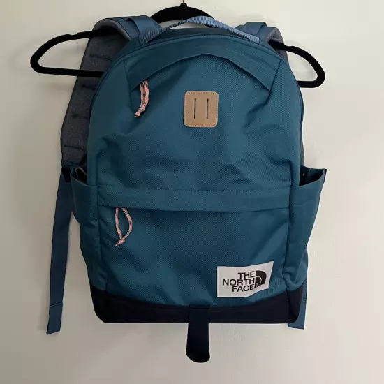 Brand New Never Used The North Face Teal Backpack w Orange Zippers. Many Pockets