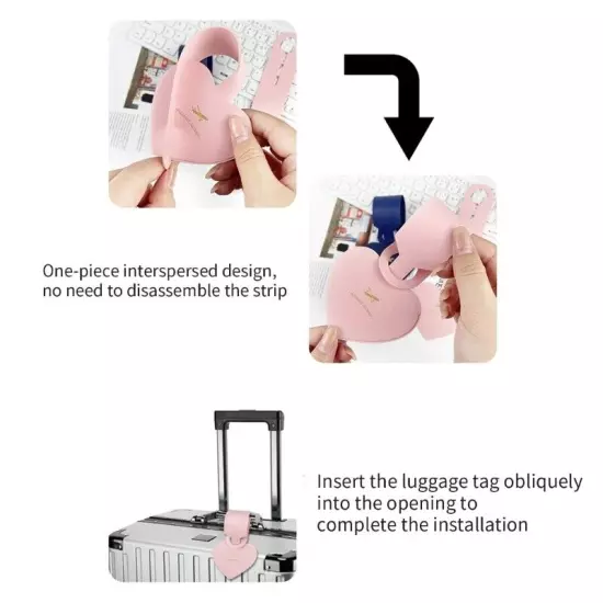 Suitcase Luggage Heart Travel Accessory Name Invitation Label Soft Portable