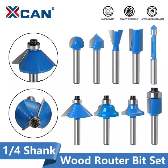 12Pcs Carbon Milling Cutter Router Bit Set Tungsten Carbide Router 1/4" Shank