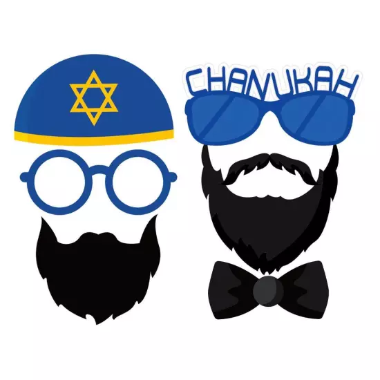 25Ct Hanukkah Party Photo Booth Props - Holiday Chanukah Party Decorations Su...