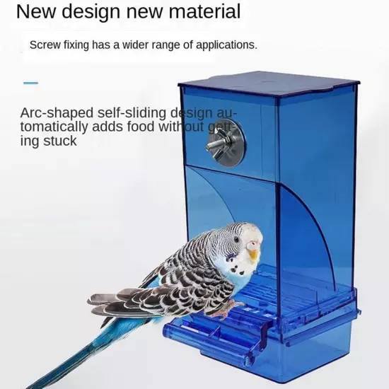 No Mess Bird Feeders Automatic Parrot Feeder Drinker Acrylic Food Containe.