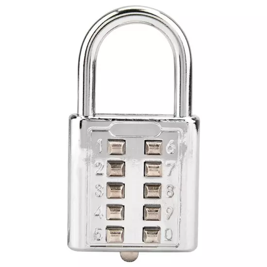 10-digit Push Button Combination Password Padlock Blind Button Padlock