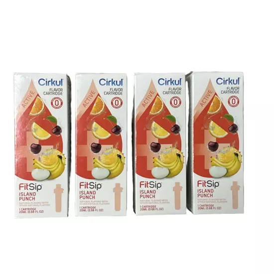 LOT OF 4 Pc Cirkul Flavor Cartridge Active FitSip Island Punch NEW