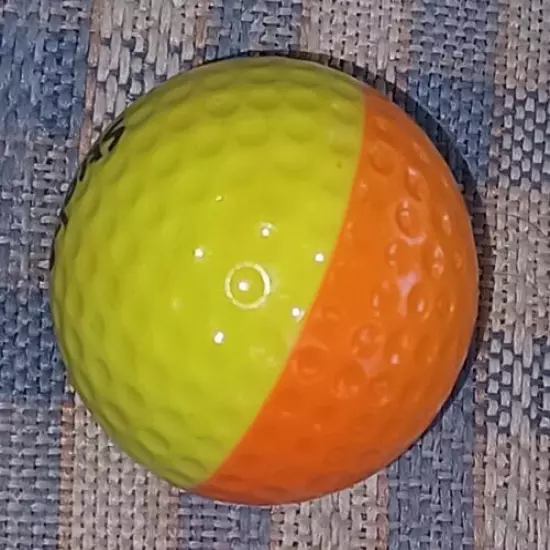 Vtg WORTHINGTON ECLIPSE STROBE 3 GOLF BALL YELLOW/ORANGE BICOLOR 2 COLOR rare!