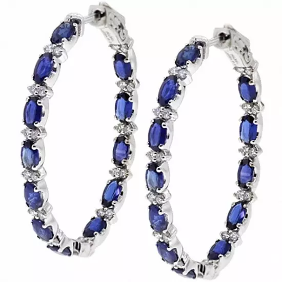 Luxury Engagement Gift 925 Silver Hoop Earring Cubic Zircon Jewelry Women