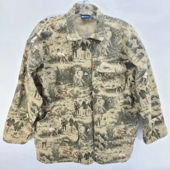 Vintage Camouflage Fox Hunting Jacket Merona Hong Kong Cotton women's Size M