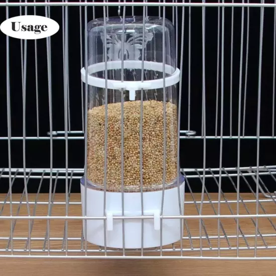 2Pcs/Set Automatic Bird Cage Feeder Bird Food Feeder Water Bottle with 