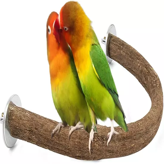 Parrot Bird Natural Wood Stand Perch Swing, U Shape