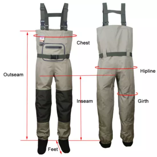 Fly Fishing Stocking Foot Wader Affordable Breathable Waterproof Chest Waders