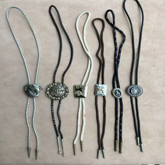 Lot Of 6 Vintage Western Bolo Ties B Stock