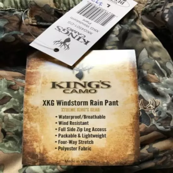 Kings Windstorm Hunting Rain Pants Camo Size L