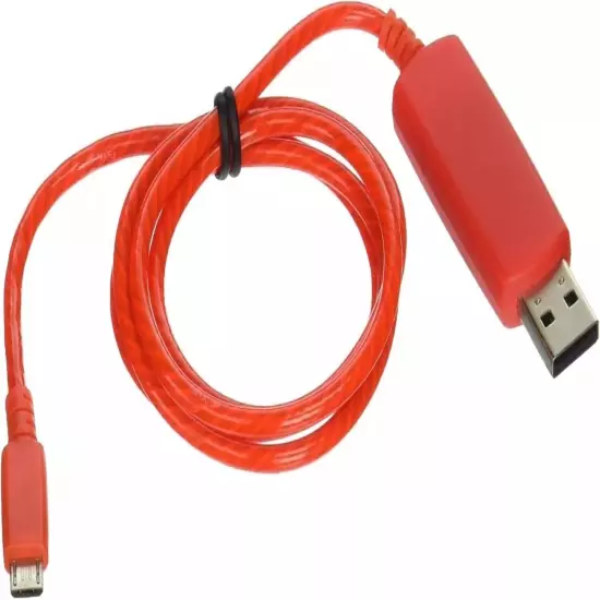 10x Micro USB Cables Charge Sync Red Light up Pulse Electroluminescent V2 3 Feet