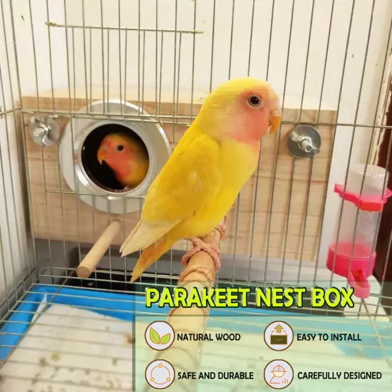 kathson Parakeet Nest Box Budgie Nesting House Cockatiel Breeding Parrots Mat...