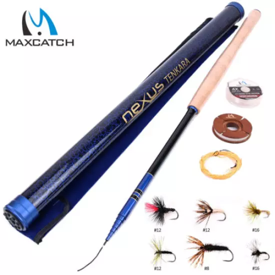 Maxcatch Tenkara Rod Combo 12' 13' 13'6'' 13’/14’7” 7:3 action, Line, Flies Kits