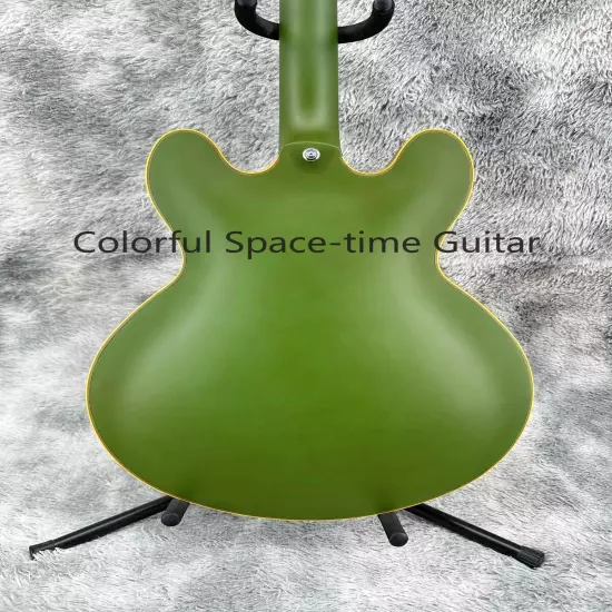 Custom Green Semi-Hollow ES-335 Electric Guitar Maple Body Black Pickguard