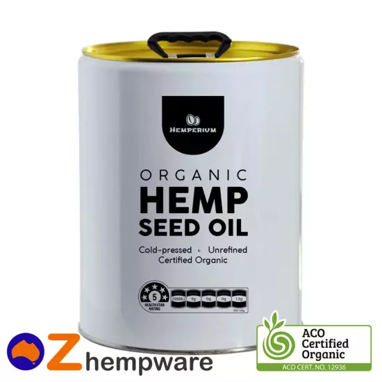 Hemp Seed Oil Australian Certified Organic Cold Pressed Unrefined 20l Bulk Fresh