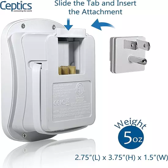 Ceptics World Travel Adapter Kit for Europe, UK, China, Australia, Japan