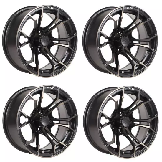 Golf Cart GTW 12x7 Matte Black Bronze Wheels | Set of 4 | 3:4 Offset 4/4