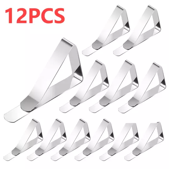 4-12Pcs Stainless Steel Table Cloth Clip Wedding Picnic Table Cover Clip Holder 