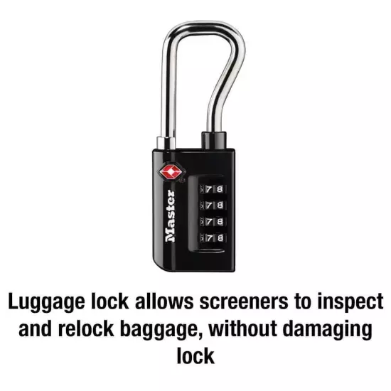 TSA Approved Combination Luggage Lock, Resettable, Extended Shackle