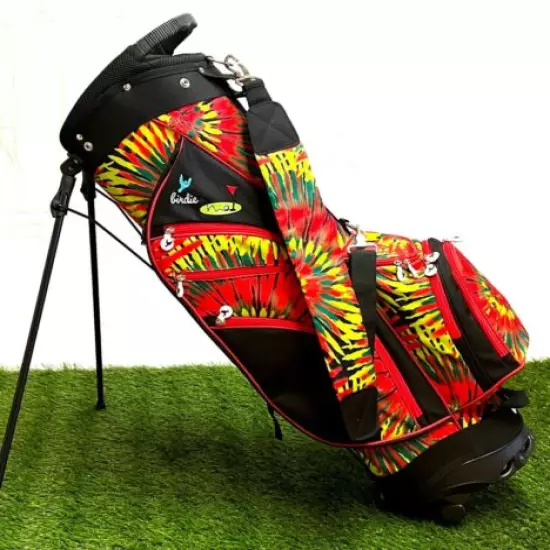 Birdie Babe Unisex Rasta Tie Dye Men or Womens Hybrid Golf Bag w/ Stand